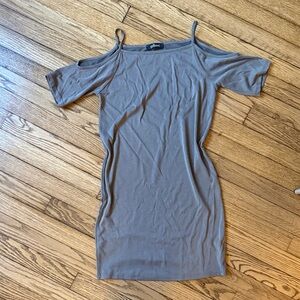 Gray Cold Shoulder Dress